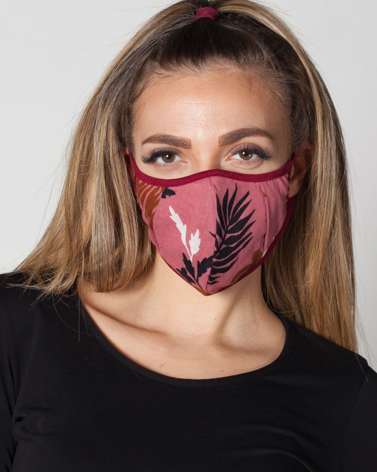 Пъстра розова антибактериална маска с 5 броя сменяеми филтри ProMask